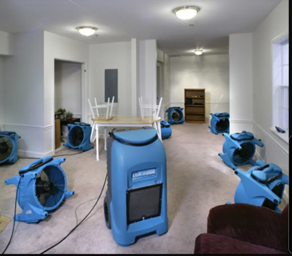 Air movers and dehumidifier setup for Water Extraction & Removal in Soquel